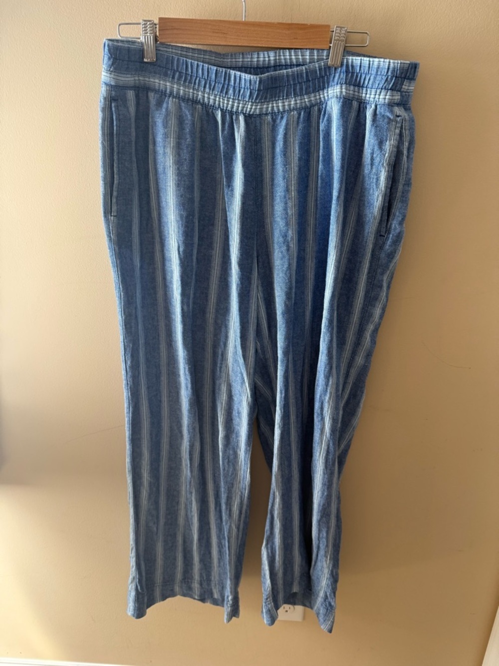 Old Navy High-Waisted Linen-Blend Wide-Leg Pants costal chic size L